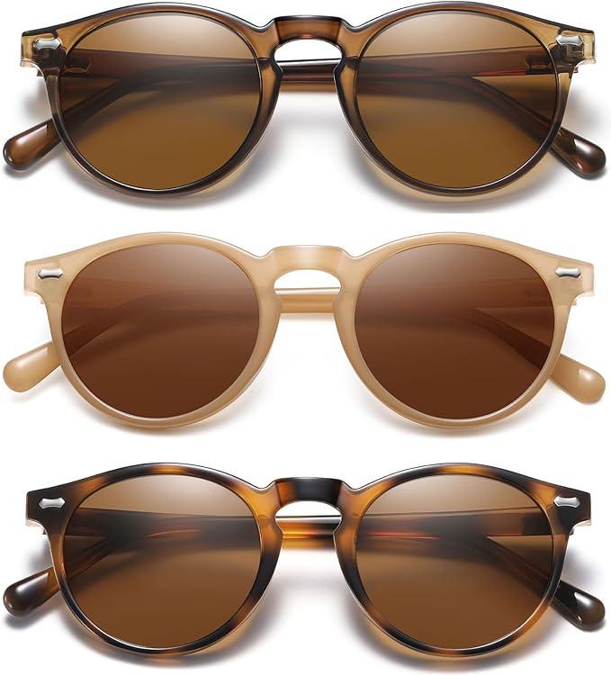 Retro Small Round Polarized Sunglasses for Women Vintage Style Circle Sun Glasses UV Protection | Amazon (US)