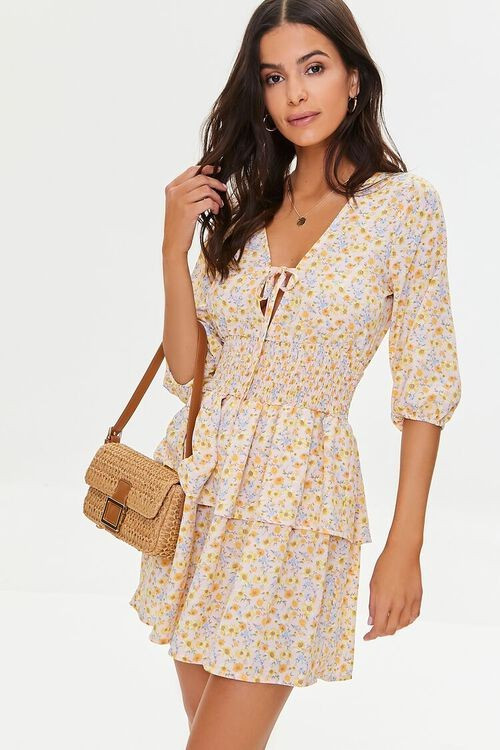 Floral Print Flounce Mini Dress | Forever 21 | Forever 21 (US)