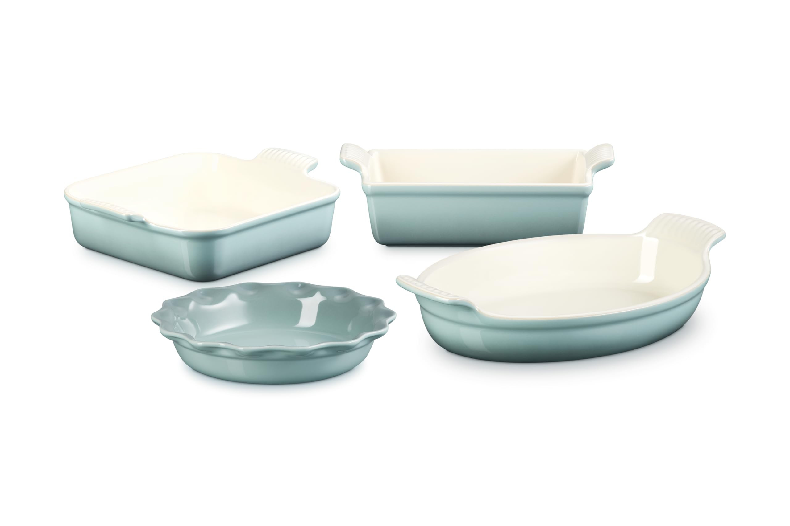 Le Creuset Stoneware 4 PC Heritage Bakeware Set, Sea Salt | Amazon (US)