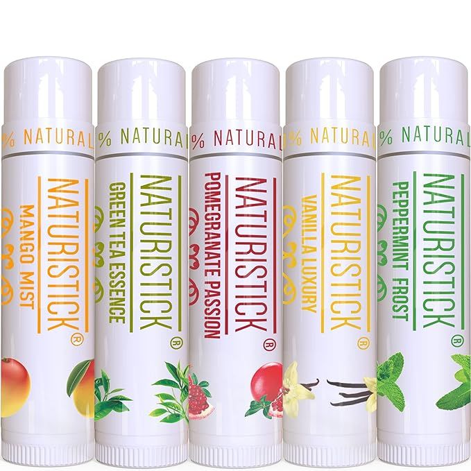 5-Pack Lip Balm Gift Set by Naturistick. Assorted Flavors. 100% Natural Ingredients. Best Beeswax... | Amazon (US)