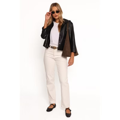 Petal and Pup Evora Faux Leather Button Front Jacket - Black S | Target