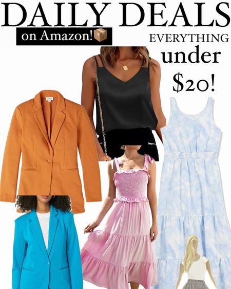 Daily Amazon Deals under $20!
Get these before they sell out!
1. Silky Cami
2. Pink tiered midi dress
3. + 4. Soft blazers
5. Elastic maxi dress

#LTKfindsunder50 #LTKsalealert #LTKworkwear