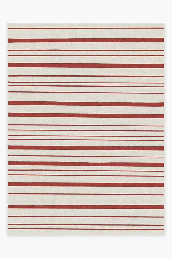 Hudson Stripe Red Tufted Rug | Ruggable