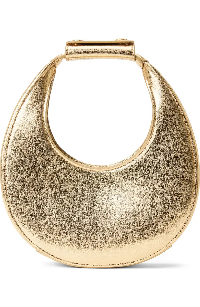 STAUD Good Night Metallic Leather Top Handle Moon Bag | Nordstrom | Nordstrom