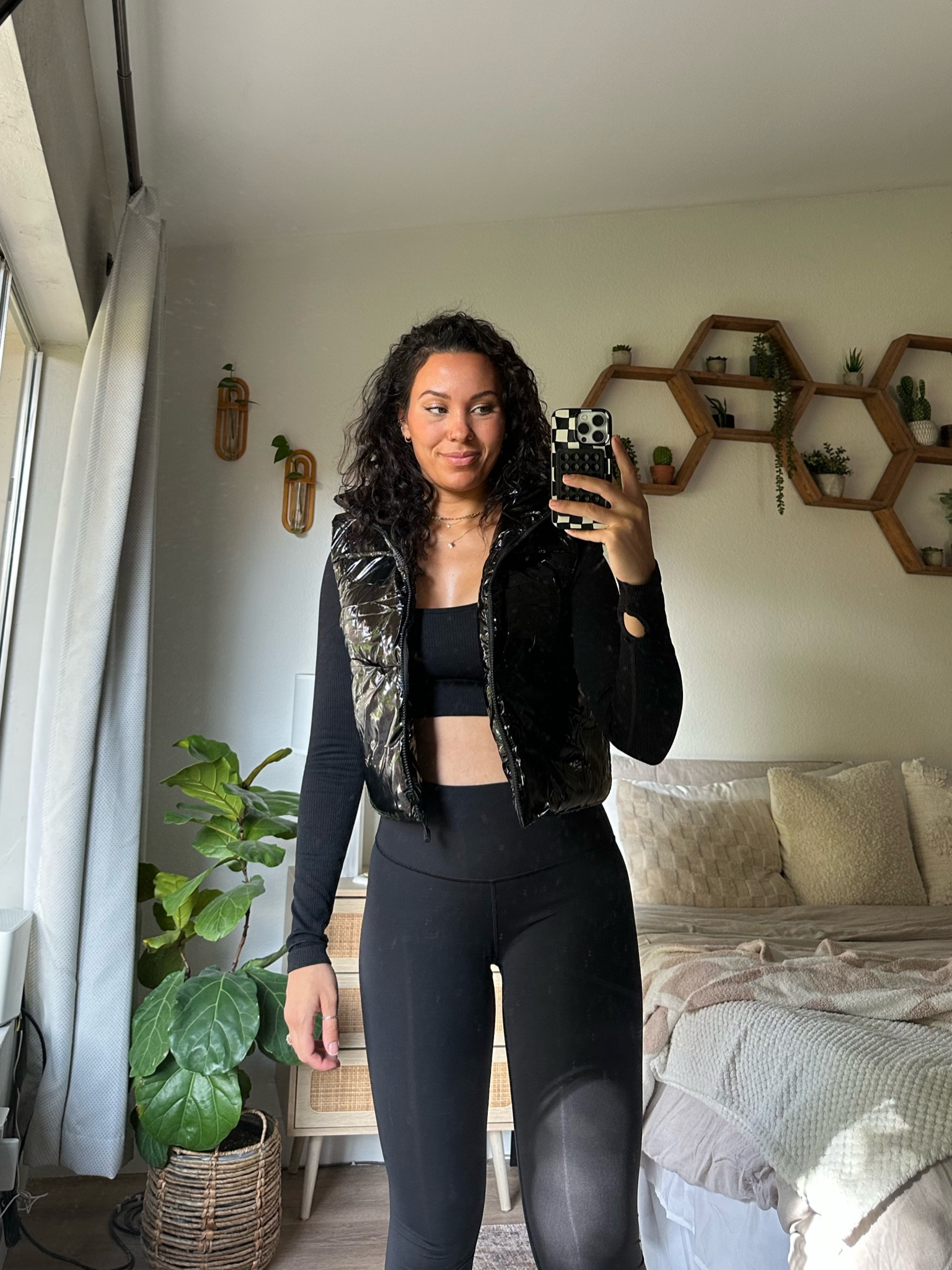 Neutral fall outfit , easy fall outfit , gym outfit ❤️‍🔥 top: medium vest: medium bottoms: 4 (I like them super snug) 

#LTKSeasonal #LTKU #LTKstyletip