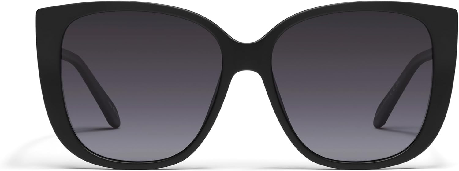 Quay - Womens Sunglasses, Square Lenses with UV Protection, Oversized Sunglasses (Ever After, Matte Black) | Amazon (US)