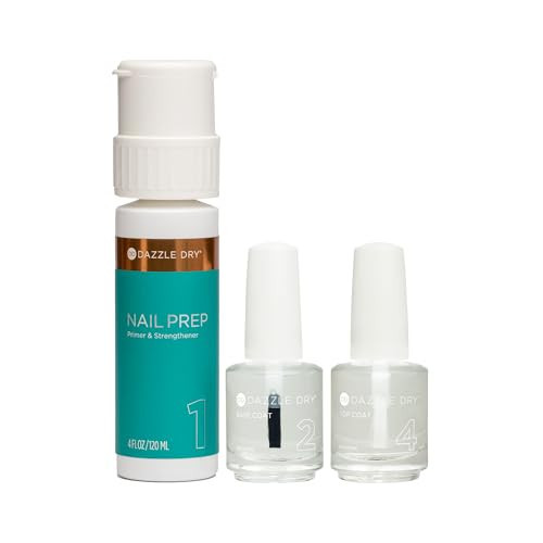 Dazzle Dry Step 1 - Nail Prep, 4 oz (120 mL) + Step 2 - Base Coat + Step 4 - Top Coat (0.5 oz /15 mL each) | Amazon (US)