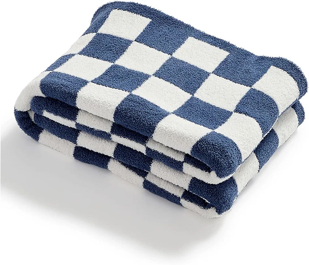 YIRUIO Throw Blankets Checkerboard Grid Chessboard Gingham Warmer Comfort Reversible Microfiber S... | Amazon (US)