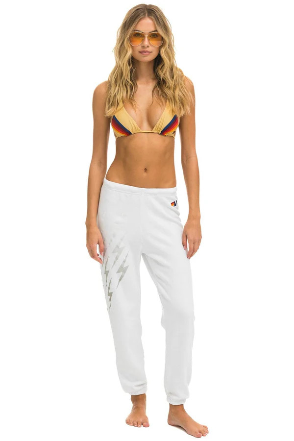 BOLT GRADIENT SWEATPANTS - WHITE // GREY | Aviator Nation