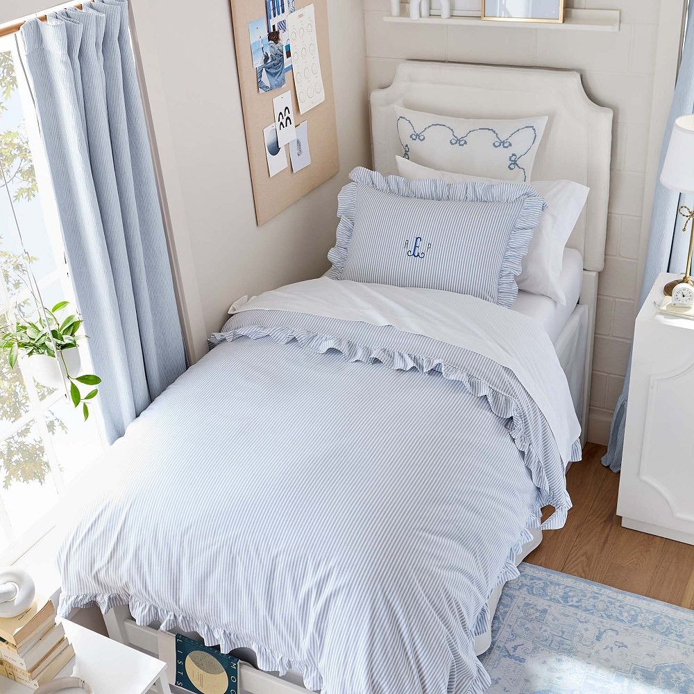 Ruffle Stripe Duvet Cover | Pottery Barn Teen