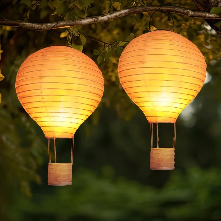 Ceevoo Solar Lights Outdoor Waterproof, 2 Pack Solar Hanging Lantern with Flickering Flame, Hot A... | Walmart (US)