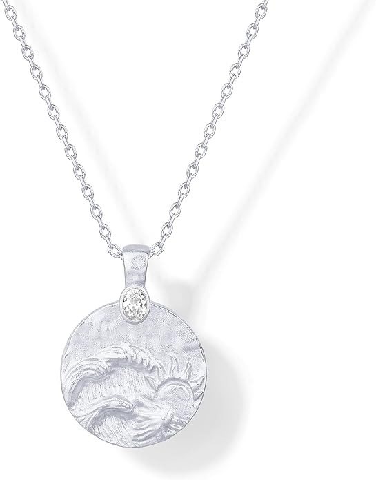 PAVOI 14K Gold Plated Engraved Hammered Oval Coin Pendant Necklace for Women | Hamsa Stars Bohemi... | Amazon (US)