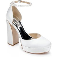 Badgley Mischka Felixa Platform with Gemstone Ankle Strap, Size: 9.5 in White | Badgley Mischka