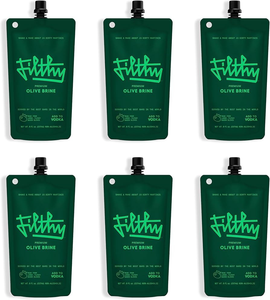 Filthy Olive Brine, Premium Cocktail Mixer, Filtered for Dirty Martinis, Olive Juice for Cocktail... | Amazon (US)