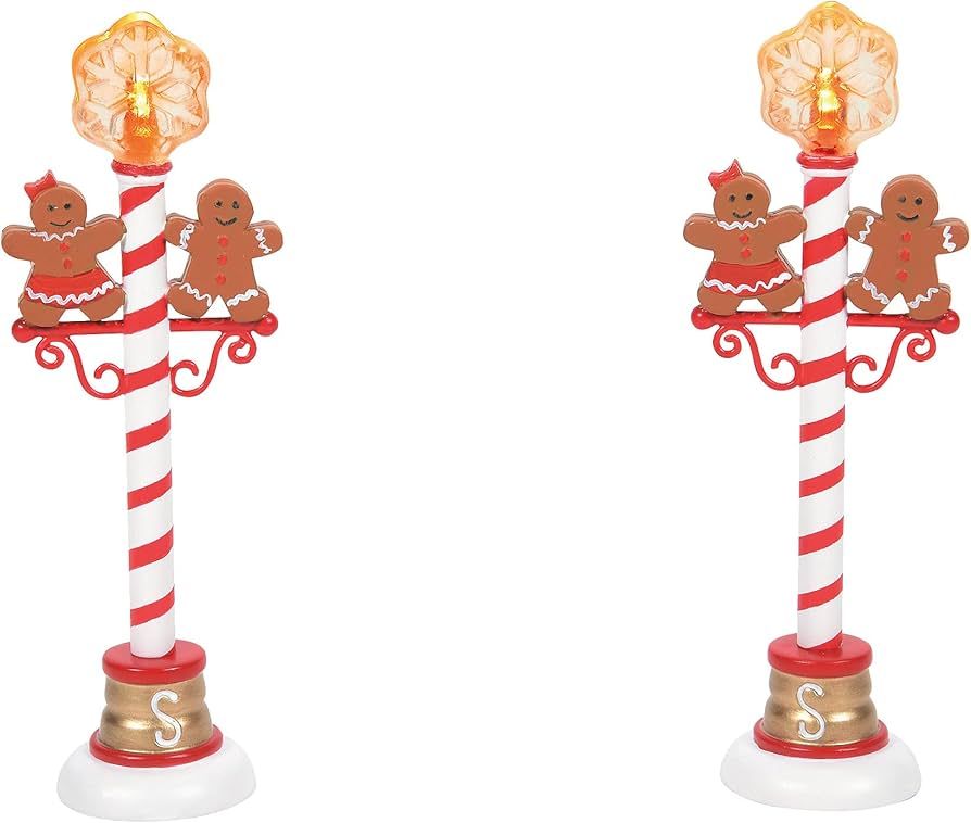 Department 56 Village Accessories Gingerbread Street Lamps Lit Figurine Set, 4.85 Inch, Multicolo... | Amazon (US)