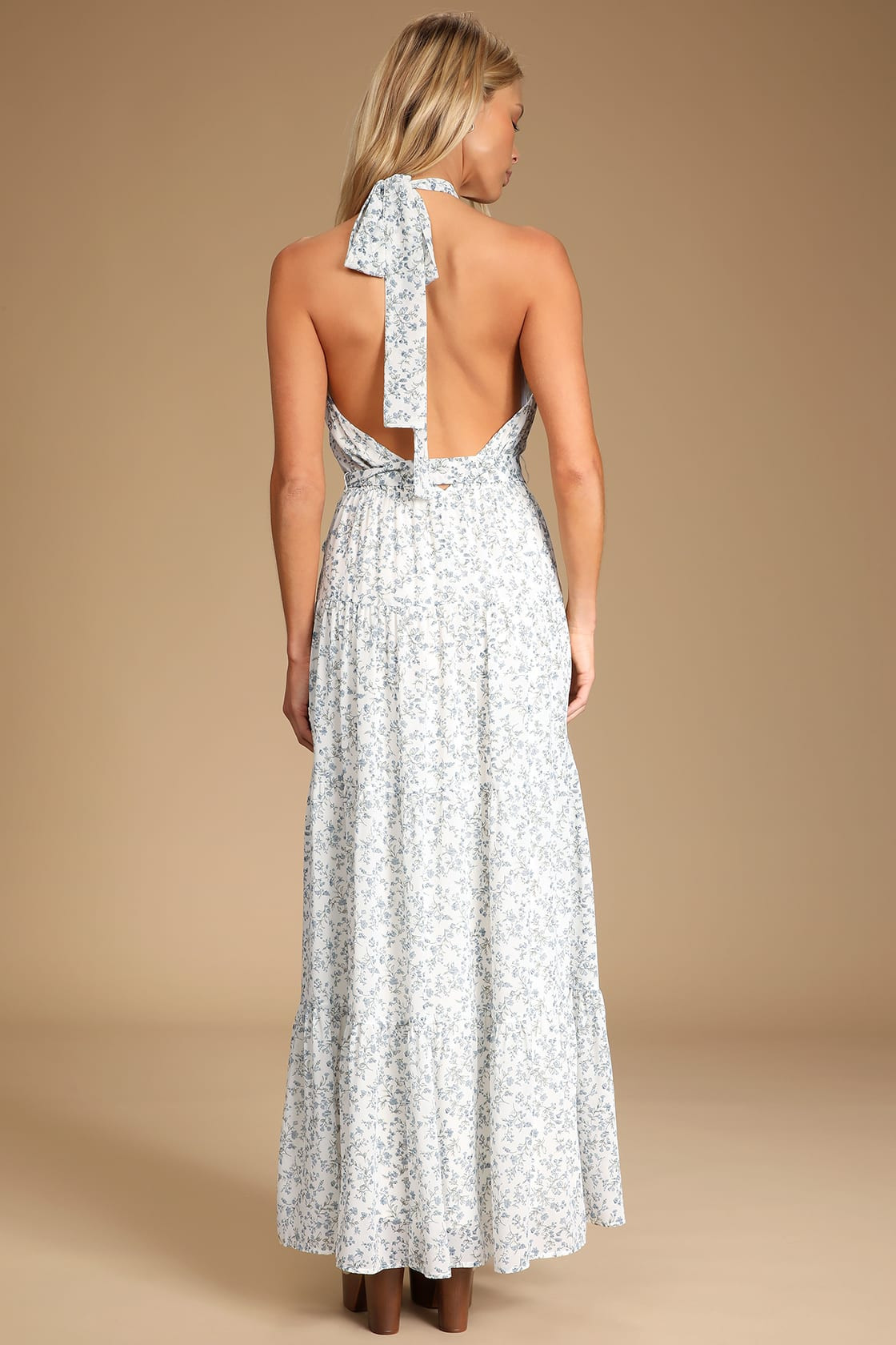 Sunny Forecast Ivory Floral Print Tiered Maxi Dress With Pockets | Lulus (US)