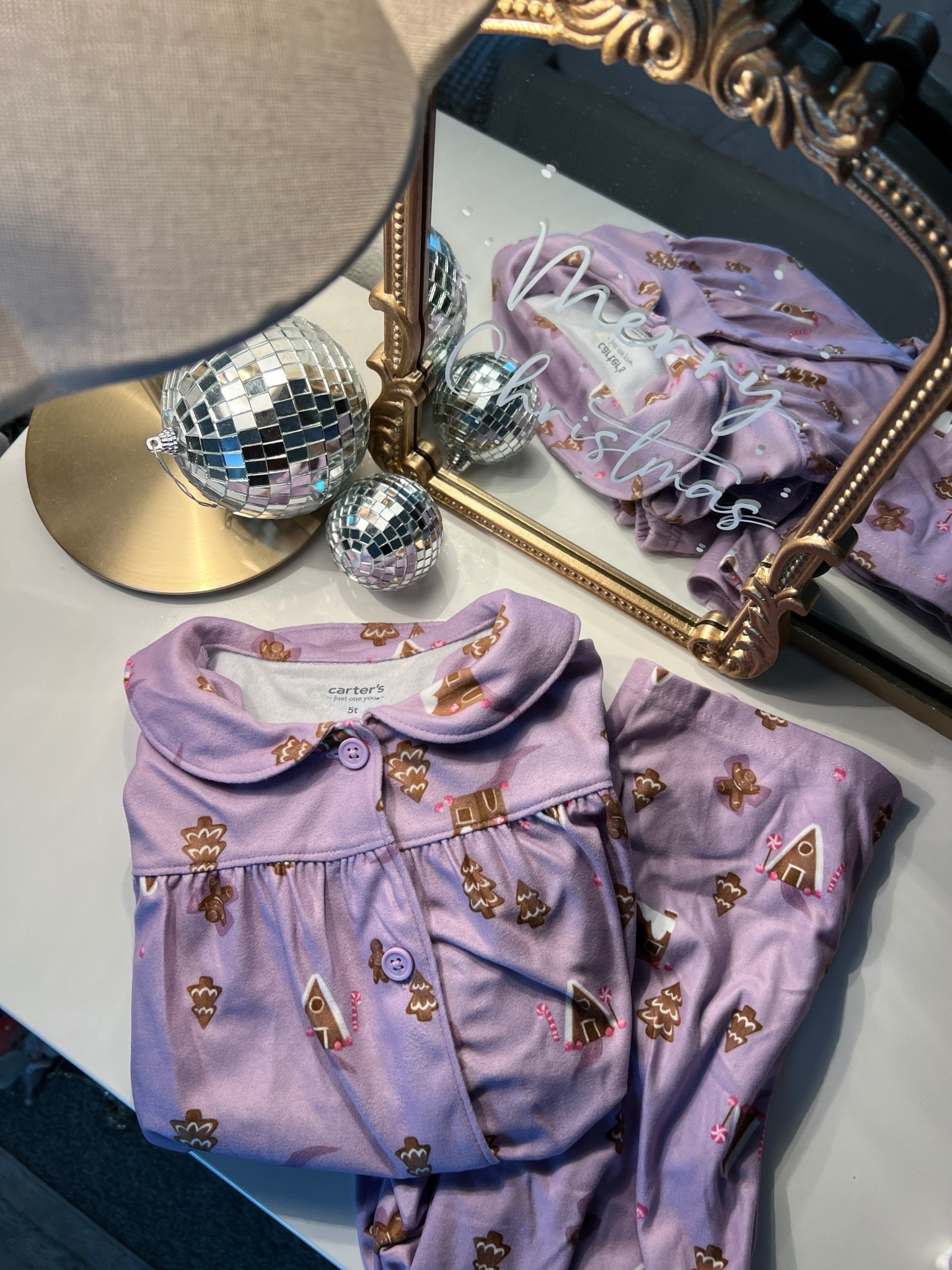 Love these toddler gingerbread pjs in lavender 😍💜