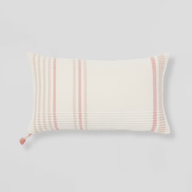 Oversized Woven Striped Lumbar Throw Pillow with Tassel Zipper - Threshold™ | Target