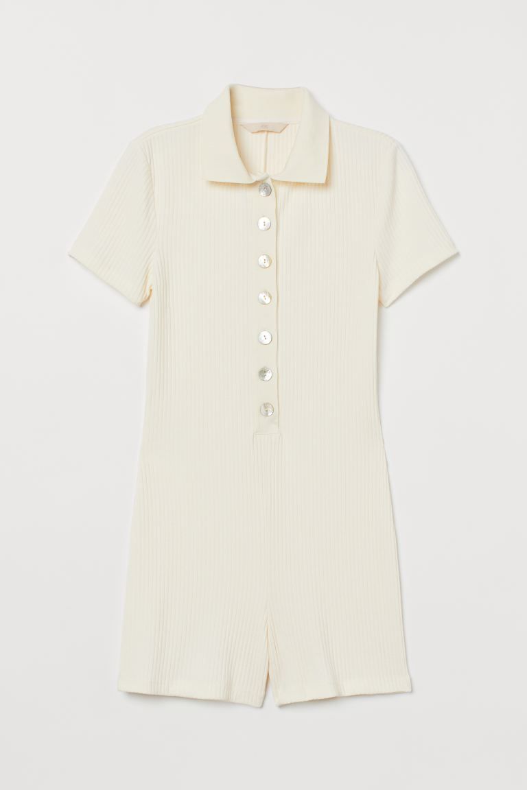 Ribbed playsuit | H&M (UK, MY, IN, SG, PH, TW, HK)