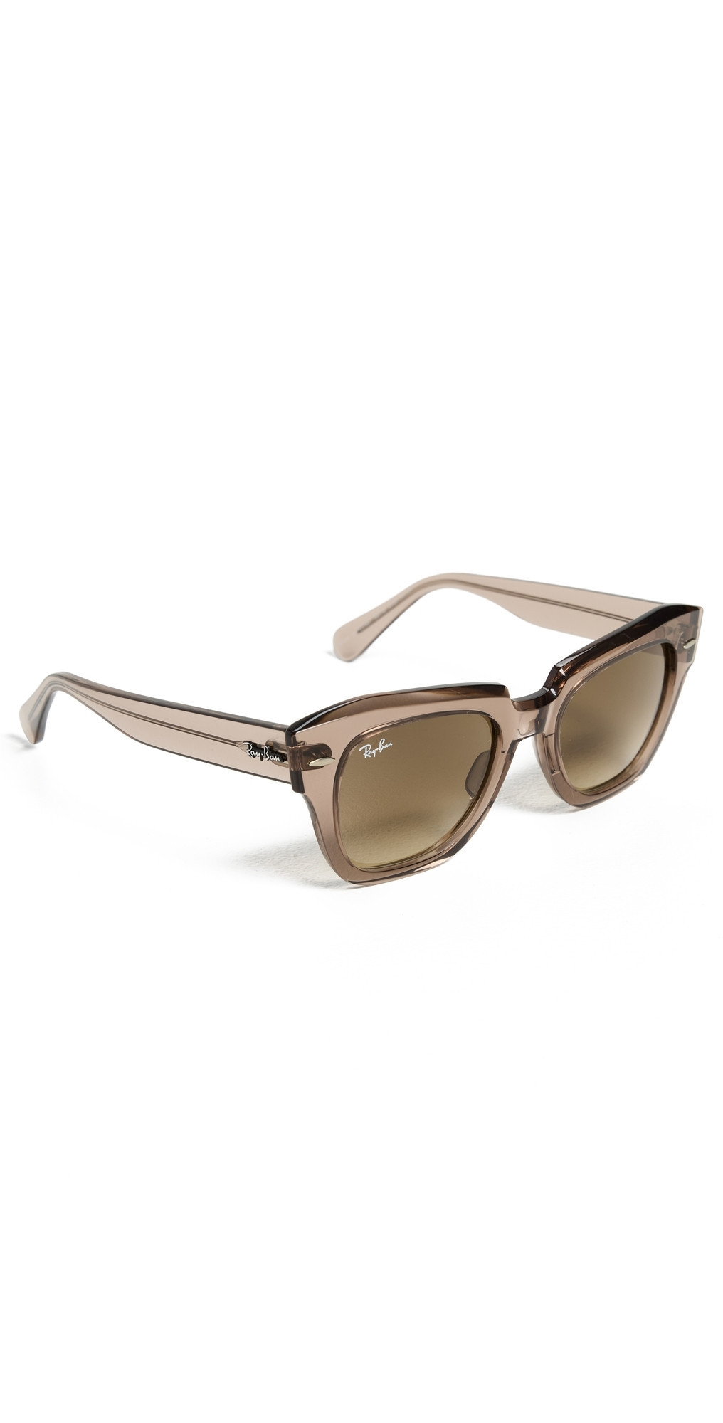 Ray-Ban State Street Sunglasses Transparent Light Brown One Size | Shopbop