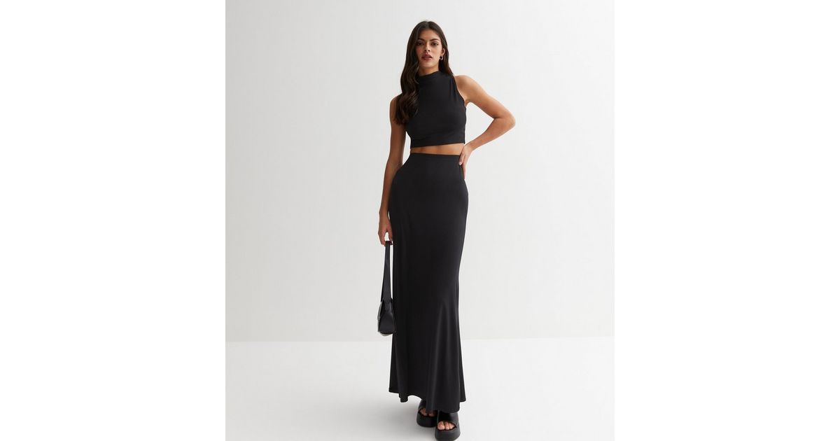 Black Jersey High Waist Maxi skirt | New Look | New Look (UK)
