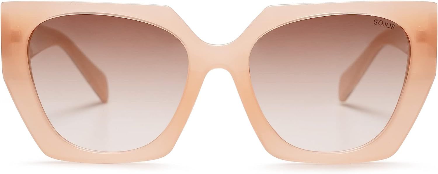 SOJOS Retro Polarized Oversized Sunglasses Womens Big Square Vintage Designer Sunnies SJ2205 | Amazon (US)