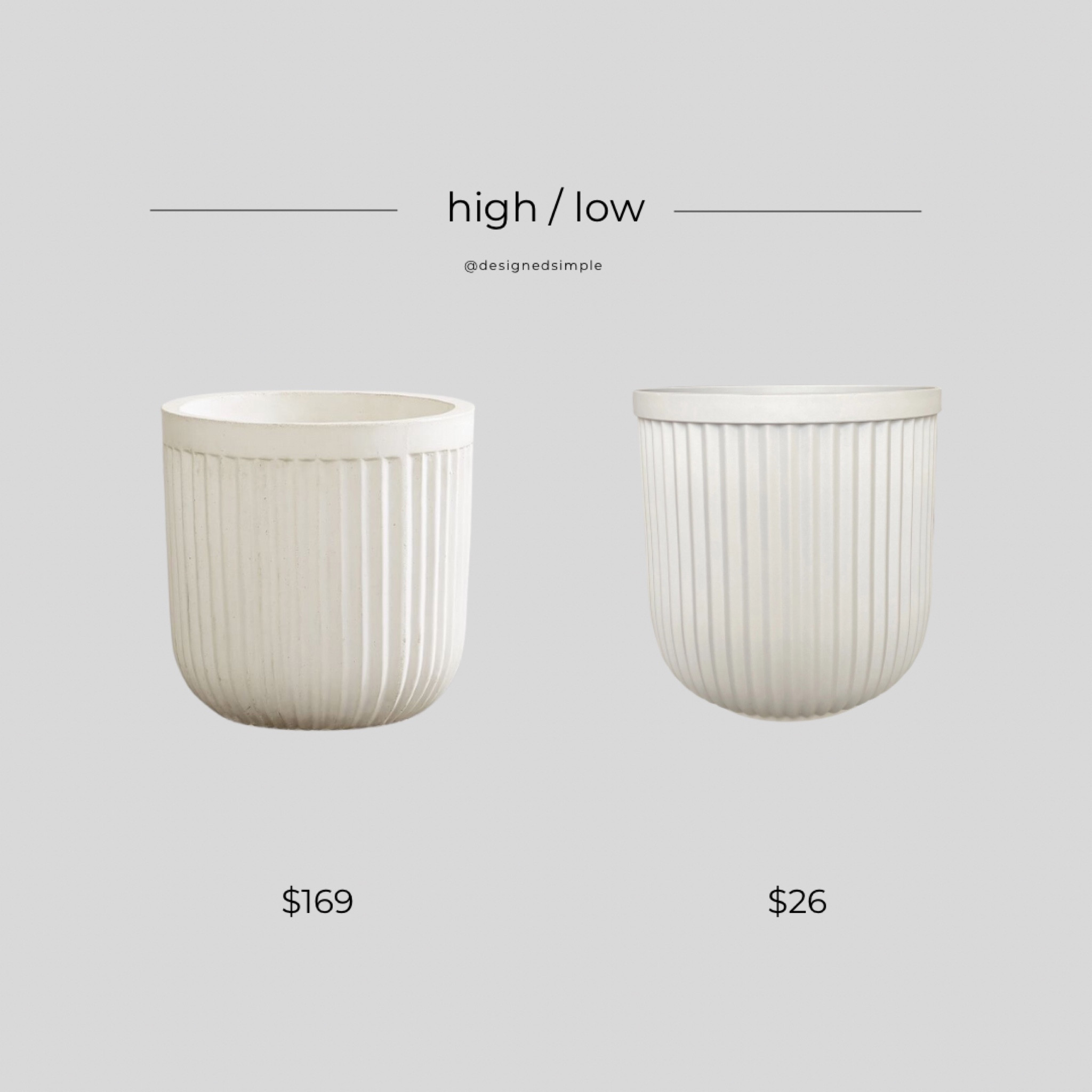 high low, get the look, splurge or save, pottery barn dupe, Walmart planter, fluted pot, fluted planter

#LTKFind #LTKhome #LTKSeasonal