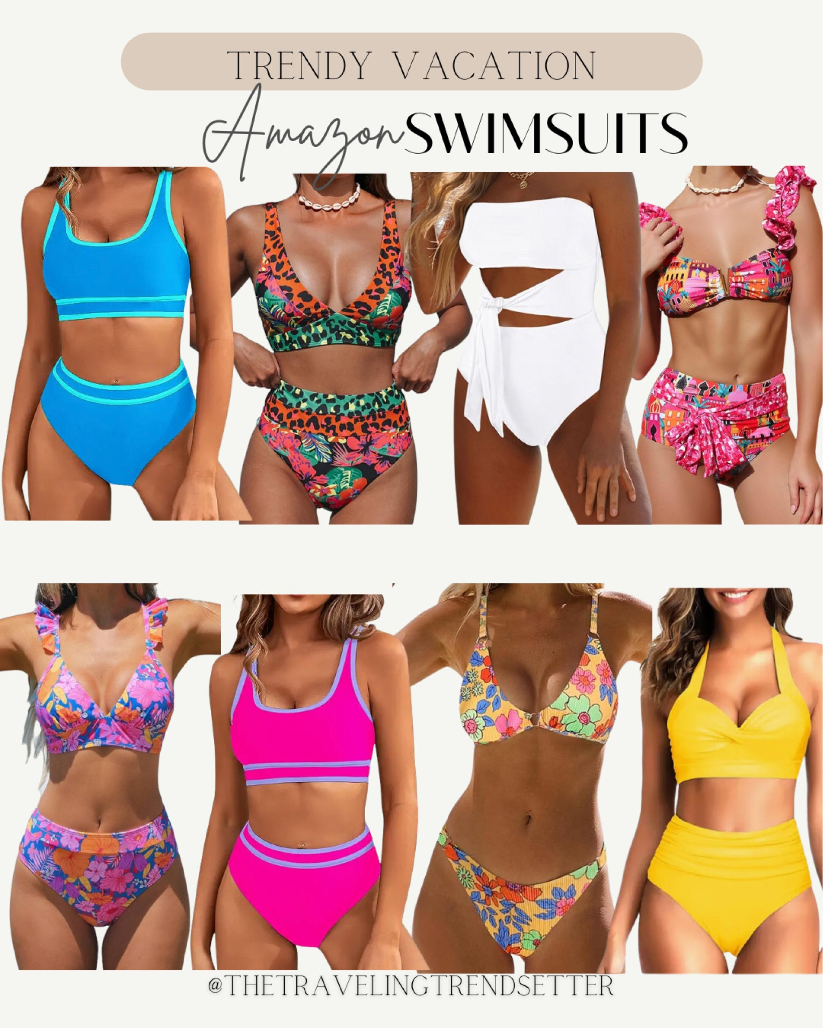 Trendy vacation amazon swimsuits - bathing suits - two piece swim - bikini - vacation outfit - travel - beach - Amazon finds - trip - cruise - girls trip - swim - one piece bathing suit 

#LTKswim #LTKstyletip #LTKfindsunder50