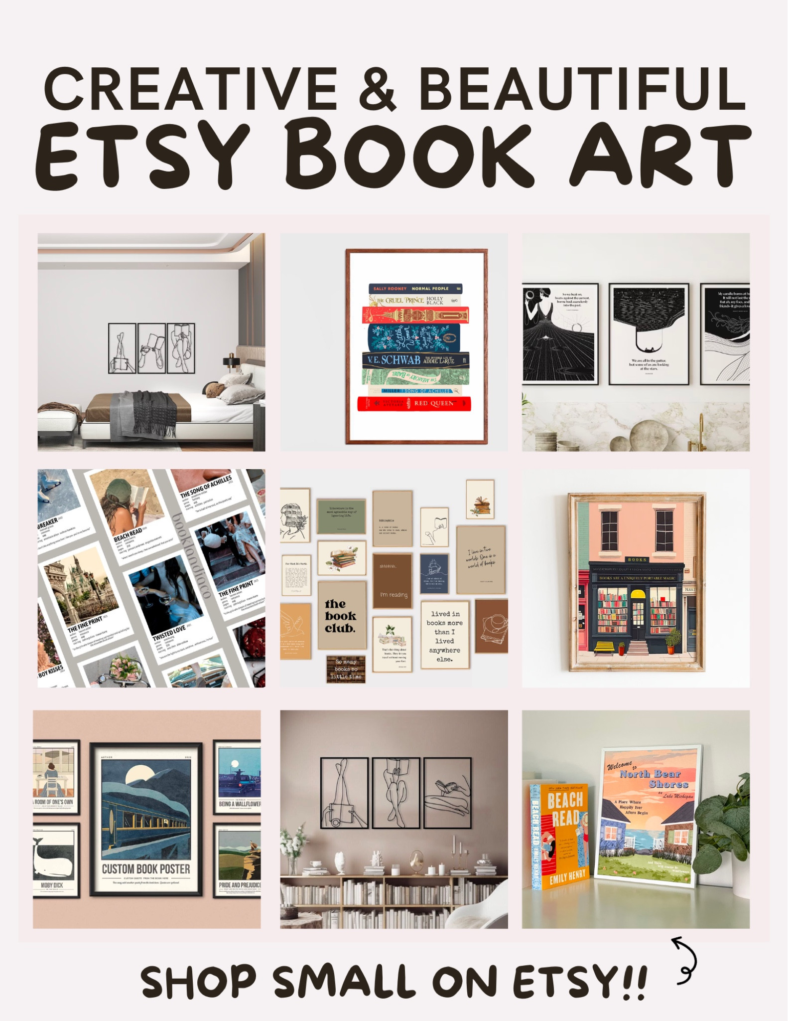 Etsy Book Wall Art & Decor 

#LTKGiftGuide #LTKCyberWeek #LTKhome