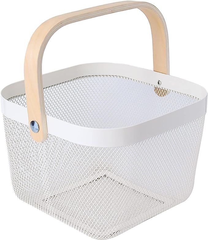 Lifuxiu Metal Mesh Steel Basket mesh basket with handle，Storage Organizer Basket Fruit Vegetabl... | Amazon (US)