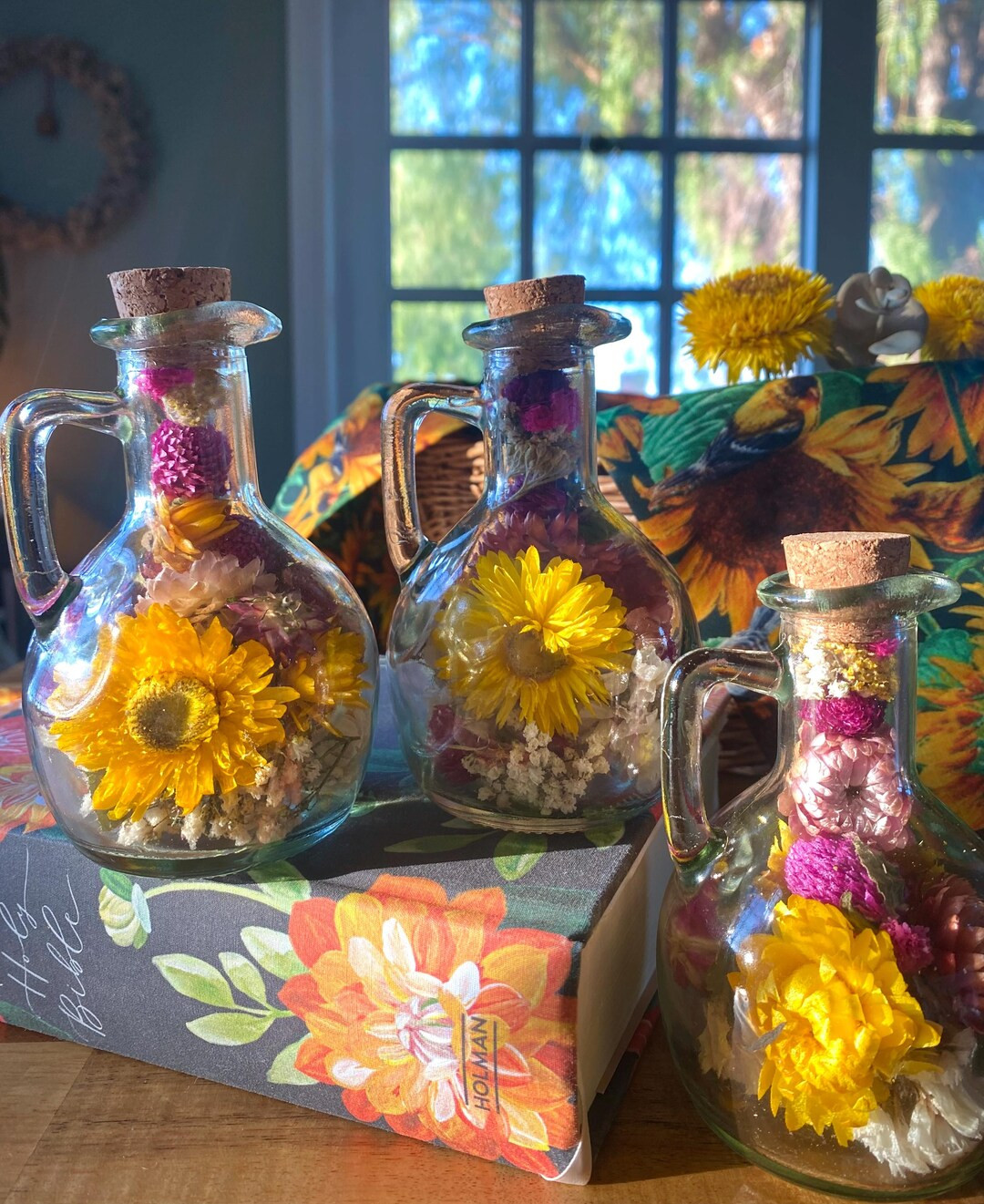 Flower Market Terrarium: Dried Flowers, Bookshelf & Spring Decor, Flower Vase, Gifts for Her - Et... | Etsy (US)