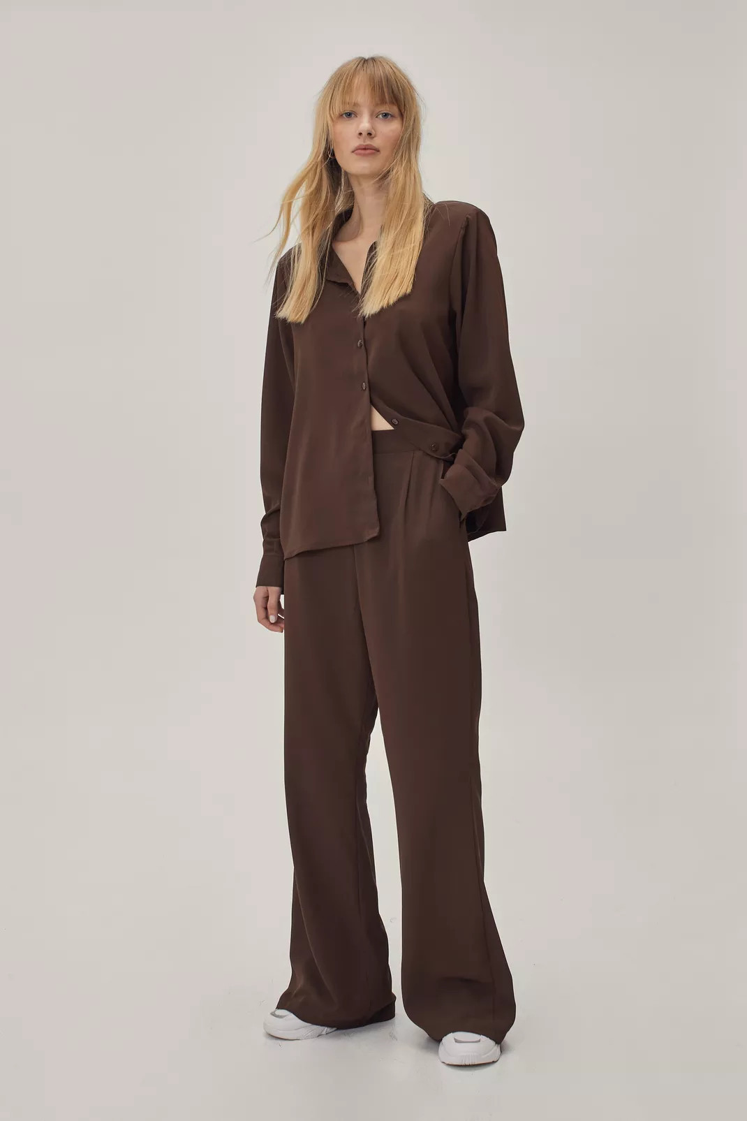 Loose Twill Wide Leg High Waisted Pants | NastyGal (UK, IE)