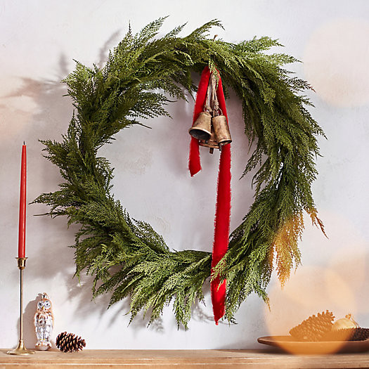 Faux Cedar Hinged Wreath | Terrain