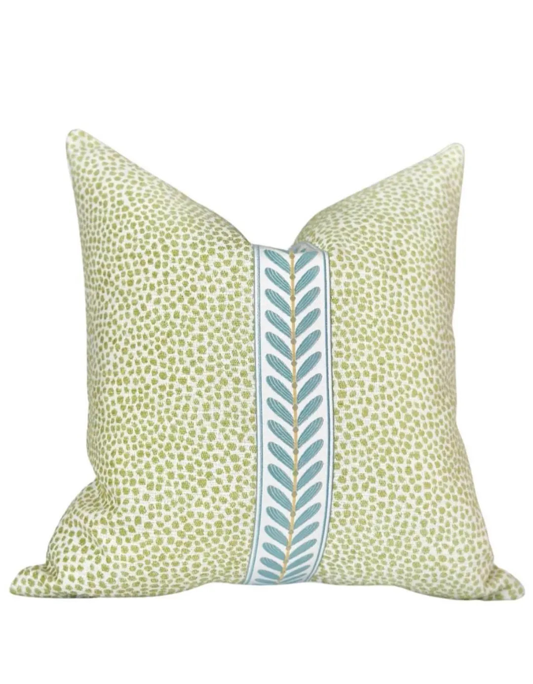 Lime Green Dotted Throw Pillow Cover | Modern Green Pillow Cover With Seaglass Decorative Tape De... | Etsy (US)