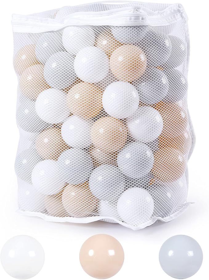 GOGOSO Play Balls for Toddlers - 100 pcs Ball Pits Balls Beige Grey White, BPA Free Plastic Balls... | Amazon (US)