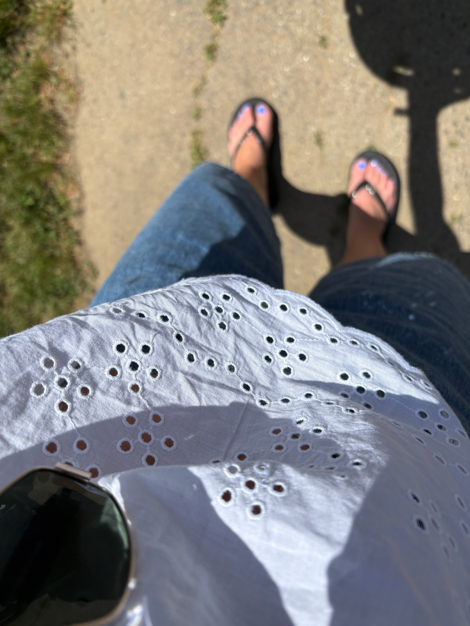 eyelet top + jorts combo

#LTKPetite #LTKdayinmylife #LTKootd