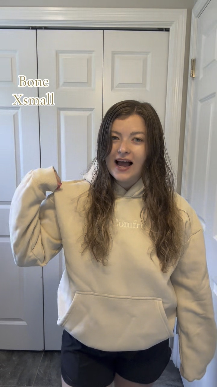 Comfrt hoodies make the best holiday gifts! They fit oversized, I’m a size 6 wearing an xsmall in shade bone. Perfect comfortable hoodie! 

#LTKStyleTip #LTKGiftGuide #LTKHoliday