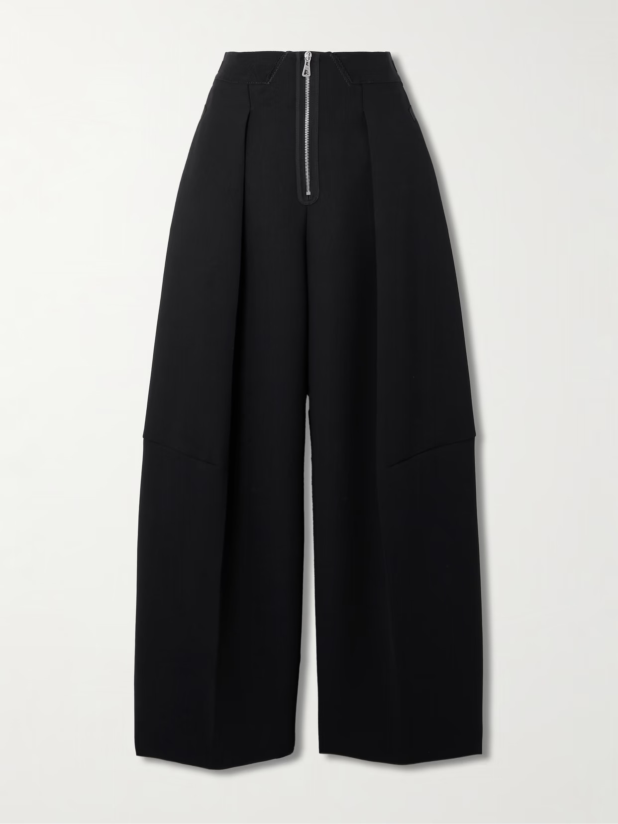 Jean Paul Gaultier - Grosgrain-trimmed Pleated Crepe Pants - Black | NET-A-PORTER (US)