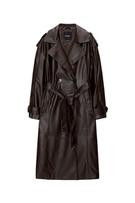 Belted faux leather trench coat | PULL and BEAR UK