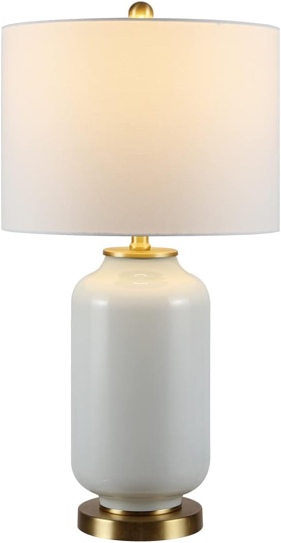 SAFAVIEH Lighting Collection Amaia Modern Contemporary White Glass 26-inch Bedroom Living Room Ho... | Amazon (US)