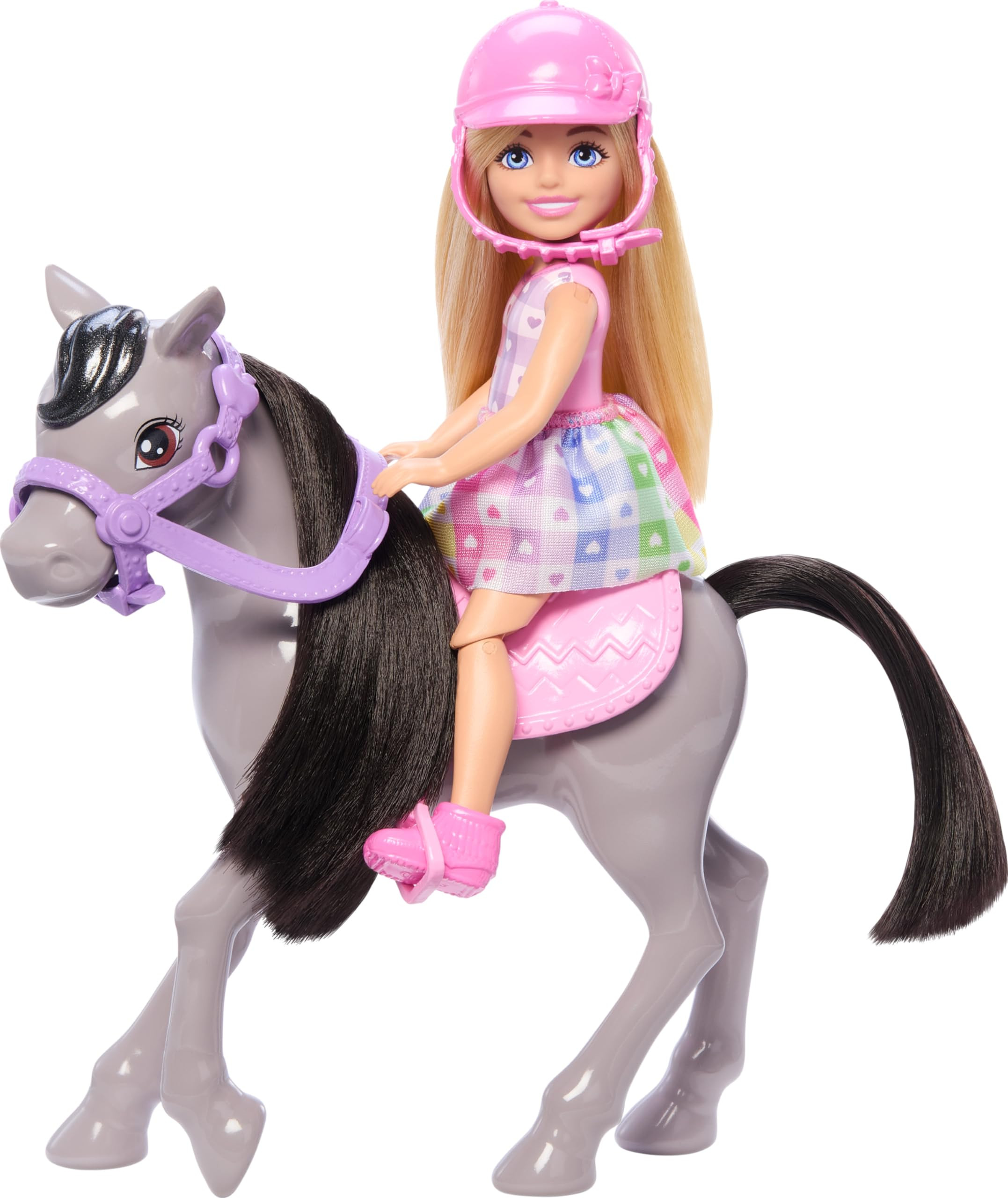 Barbie Chelsea Doll & Toy Horse Set, Includes Helmet Accessory & Saddle, Small Doll Bends at Knee... | Amazon (US)
