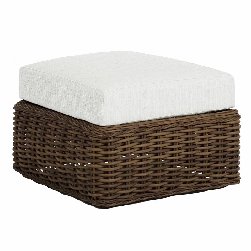 Soho Wicker Outdoor Ottoman with Sunbrella® Cushion | Wayfair North America