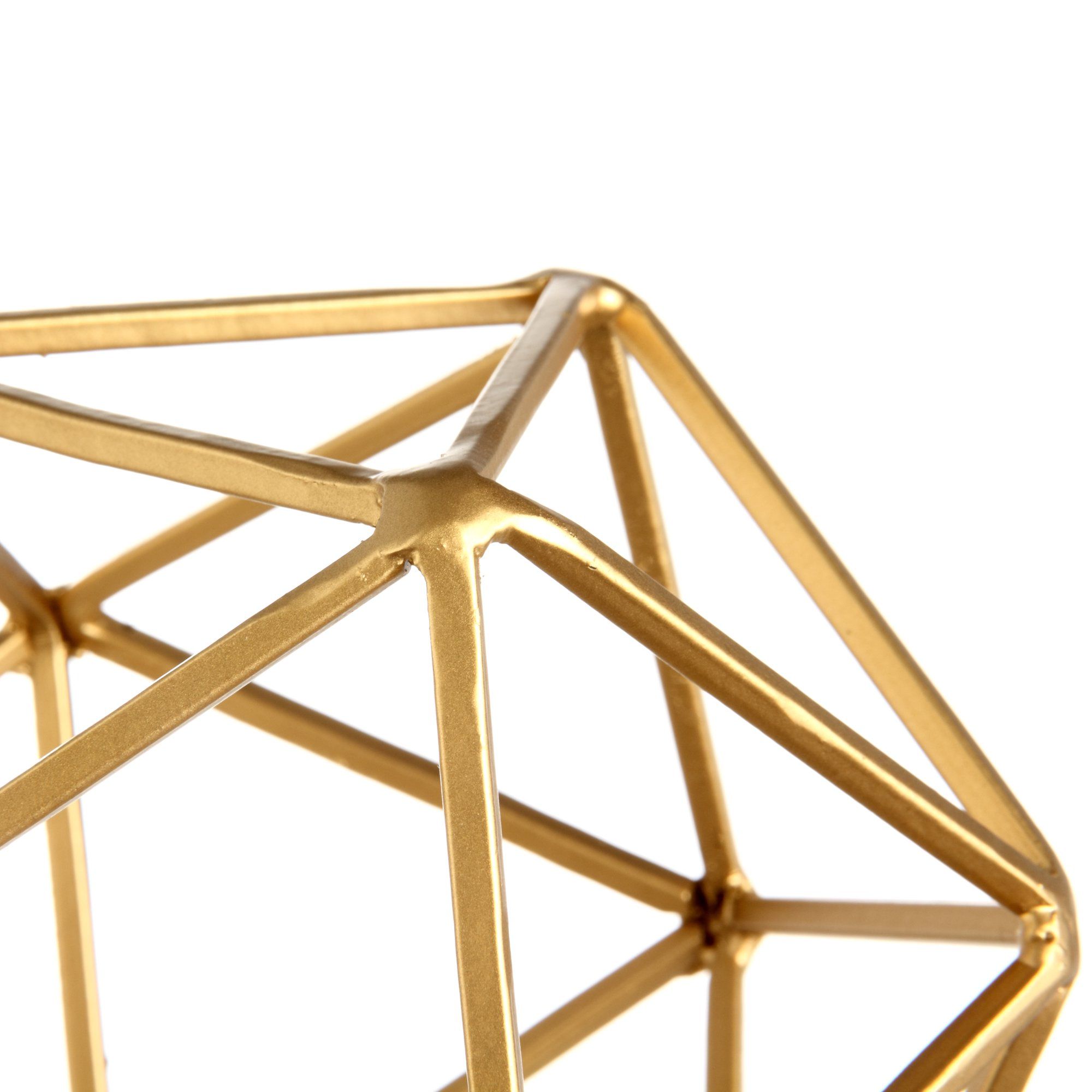Better Homes & Gardens 5"W x 6"H Icosahedron Iron Geometric Tabletop Sculpture, Medium, Gold, 1 P... | Walmart (US)