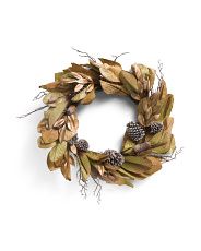 28in Magnolia Wreath | TJ Maxx