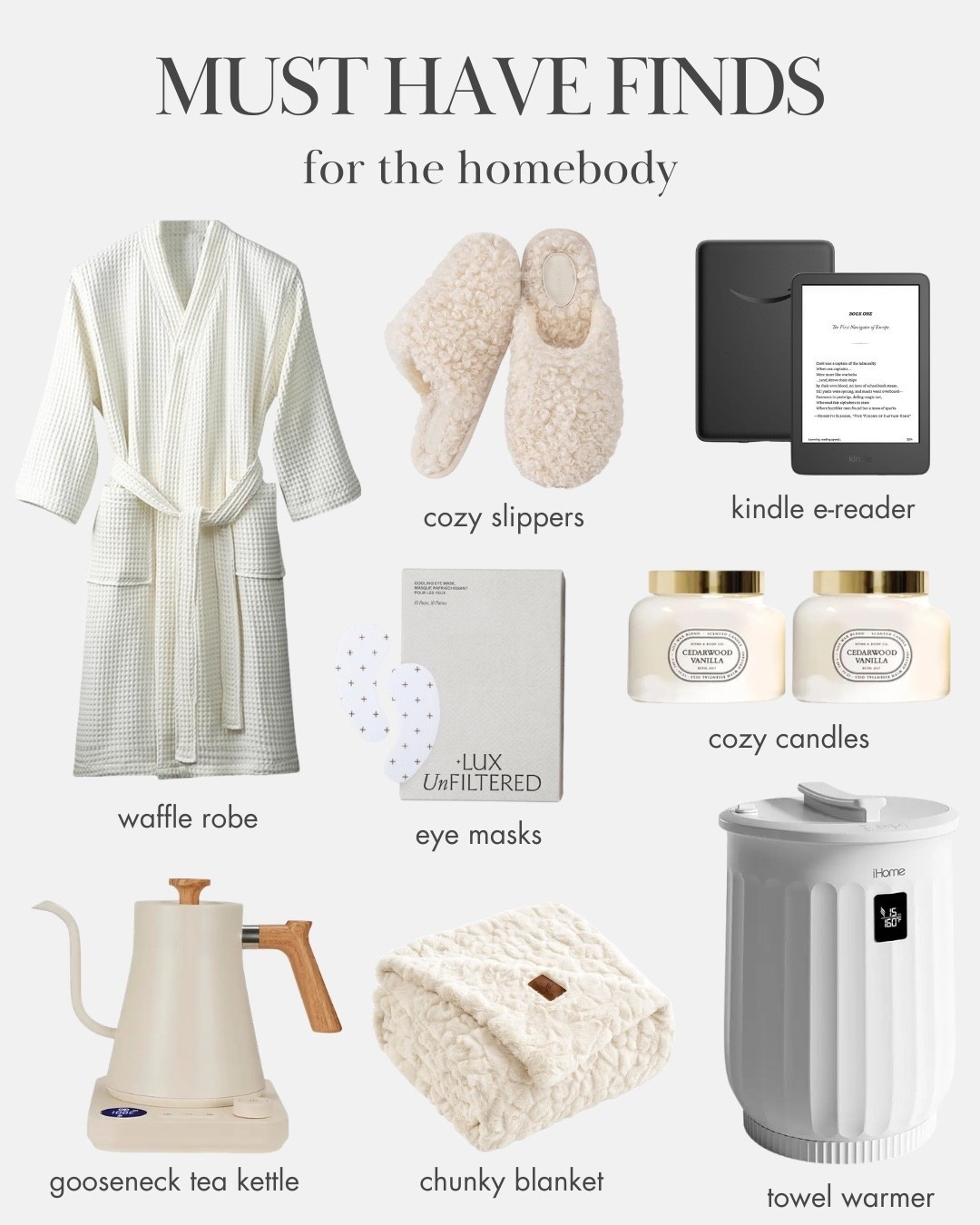 🏡 Must-haves for the homebody 🏡
All the cozy, comfy, stay-in essentials that make home your favorite place to be 🤍
#homebodyvibes #cozyhome #loungewearlove #selfcareessentials #ltkhome #comfortliving


#LTKHome #LTKselfcare #LTKmorningroutine