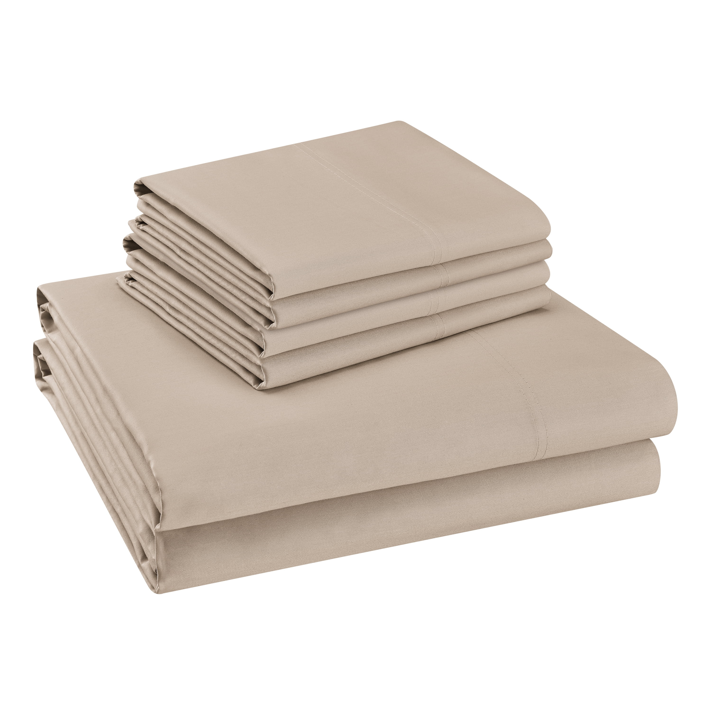 Hotel Style 800 Thread Count Cotton Rich Sateen Bed Sheet Set, King, Beige, Set of 6 - Walmart.co... | Walmart (US)