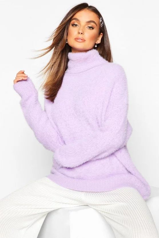 Oversized Fluffy Feather Knit Jumper | Boohoo.com (UK & IE)