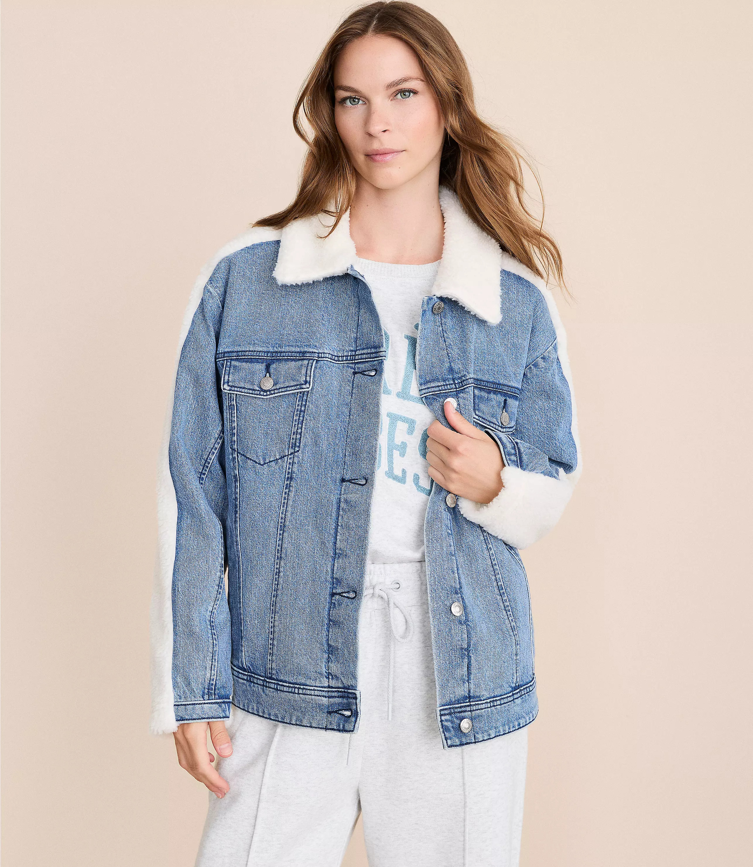 Lou & Grey Sherpa Denim Jacket | LOFT