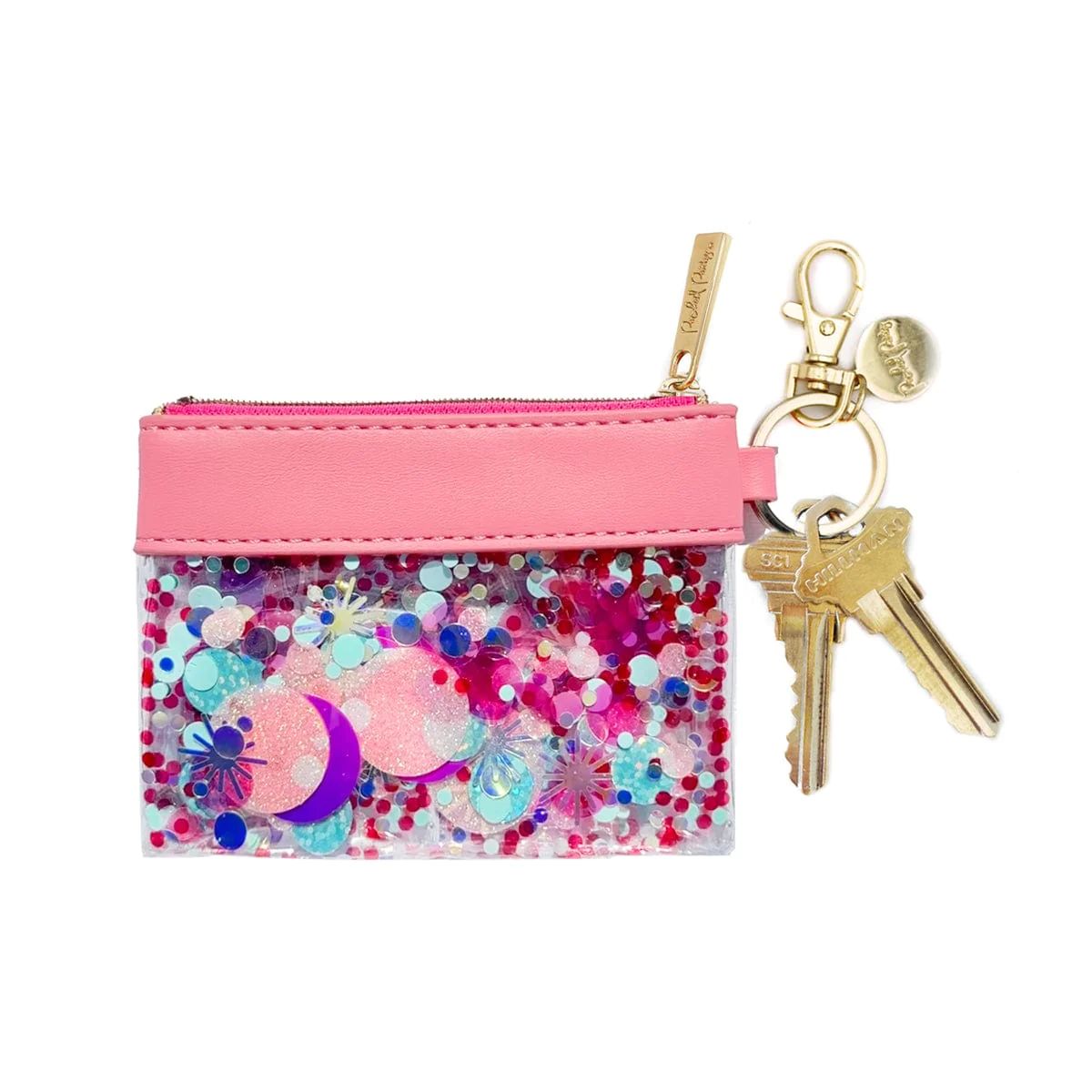 Think Pink Confetti Mini Keychain Wallet Pouch | Packed Party
