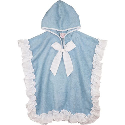 Blue And White Terry Ruffle Coverup - Shipping Late March | Cecil and Lou